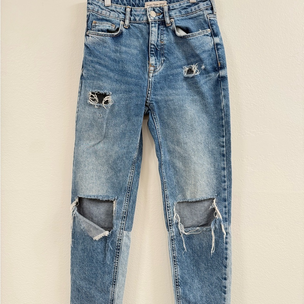 Distressed Blue Jeans